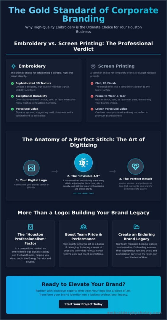 The Ultimate Guide to Corporate Apparel Embroidery in Houston (2026)