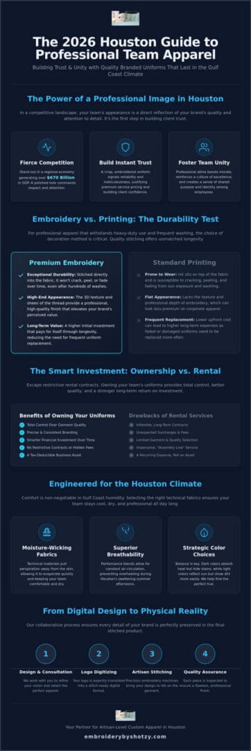 Branded Uniforms for Employees in Houston: The 2026 Quality & Style Guide