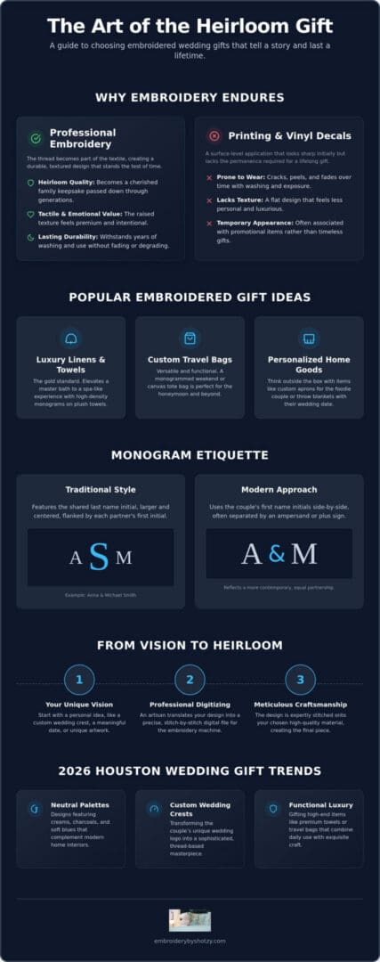 The Ultimate Guide to Custom Embroidered Wedding Gifts in Houston (2026)