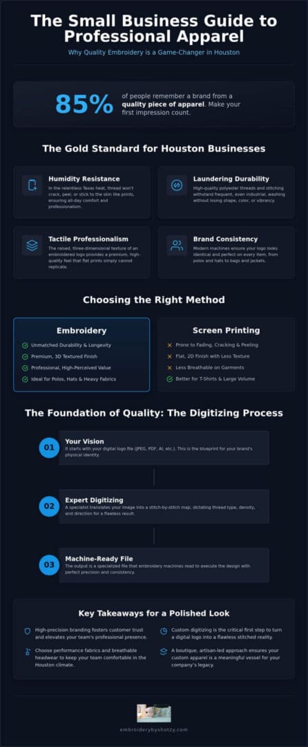 The Ultimate Guide to Embroidery for Small Business in Houston: Elevate Your Brand in 2026
