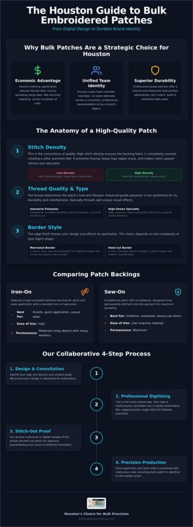 Bulk Embroidered Patches Houston: The Professional Guide to Quality & Volume