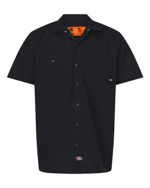 Dickies S535 Men's Industrial Short Sleeve Work Shirt - Black front