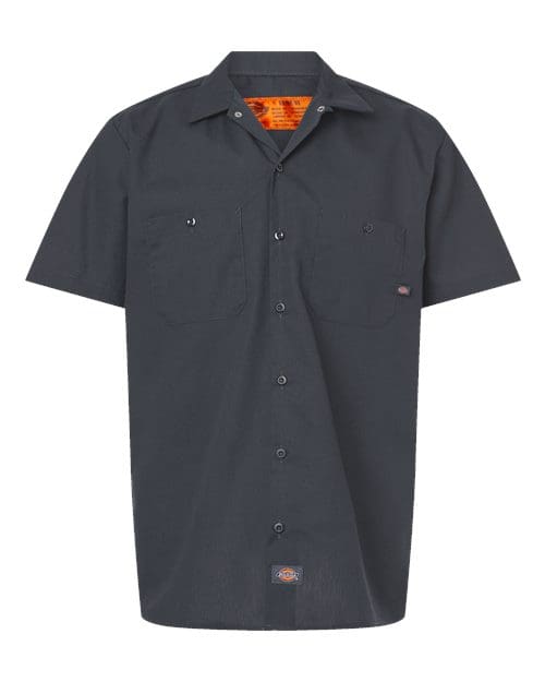 Dickies S535 Men's Industrial Short Sleeve Work Shirt - Dark Charcoal front