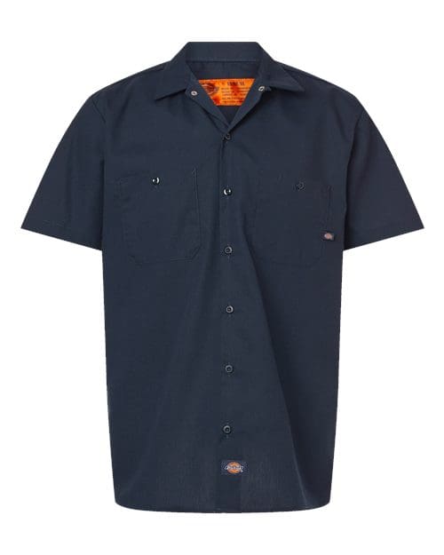 Dickies S535 Men's Industrial Short Sleeve Work Shirt - Dark Navy front