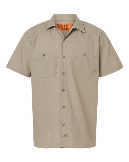 Dickies S535 Men's Industrial Short Sleeve Work Shirt - Desert Sand front