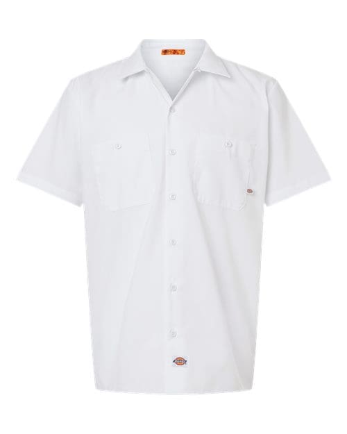 Dickies S535 Men's Industrial Short Sleeve Work Shirt - White front