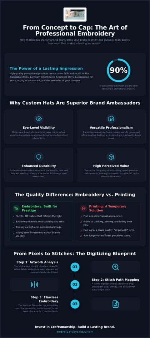 Custom Logo Hats Houston: 2026 Embroidery Guide