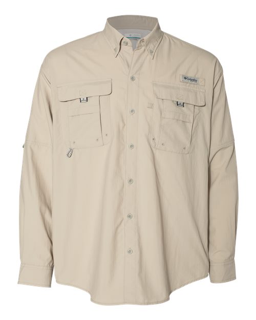 Columbia 212463 Men's PFG Bahama™ II Long Sleeve Shirt - Fossil front