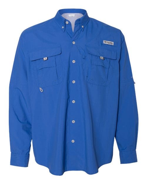 Columbia 212463 Men's PFG Bahama™ II Long Sleeve Shirt - Vivid Blue front