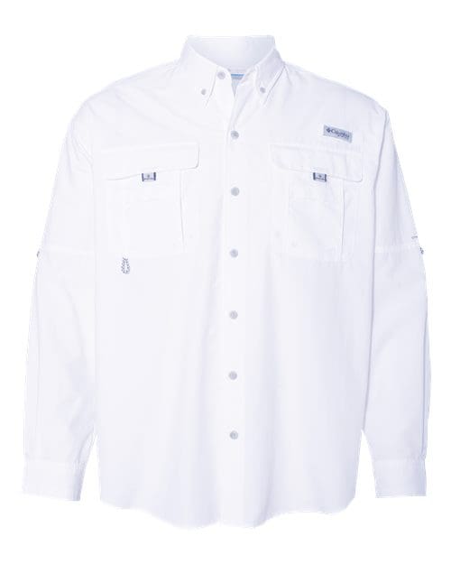 Columbia 212463 Men's PFG Bahama™ II Long Sleeve Shirt - White front