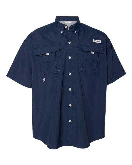 Columbia 212464 Men's PFG Bahama™ II Short Sleeve Shirt - Collegiate Navy front