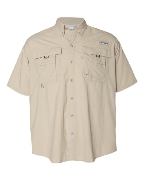 Columbia 212464 Men's PFG Bahama™ II Short Sleeve Shirt - Fossil front