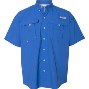 Columbia 212464 Men's PFG Bahama™ II Short Sleeve Shirt - Vivid Blue front
