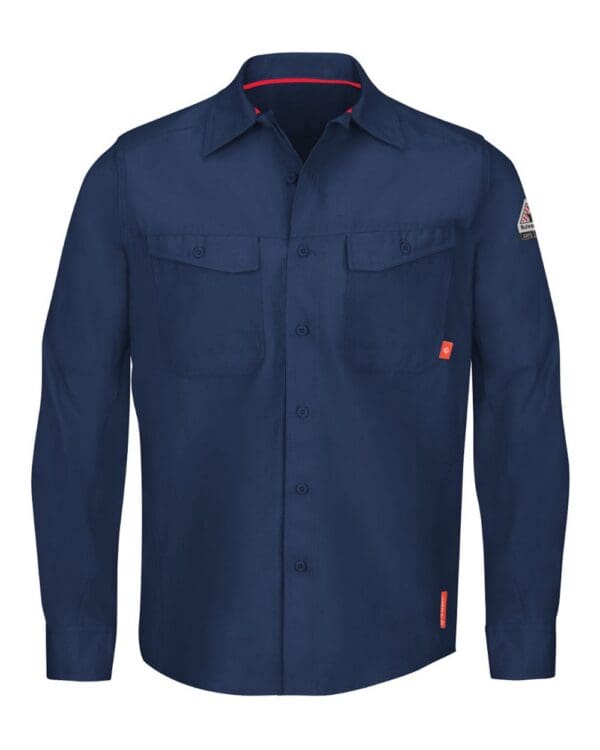 Bulwark QS40 Men's FR iQ Series® Endurance Work Shirt in Navy, front