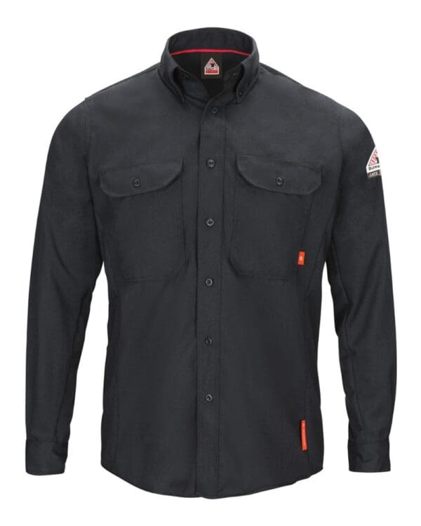 Bulwark QS50 Men's FR iQ Series® Lightweight Comfort Woven Shirt in Navy, front