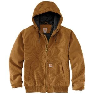 Carhartt 104050 Men's Washed Duck Insulated Active Jac in Carhartt Brown, front