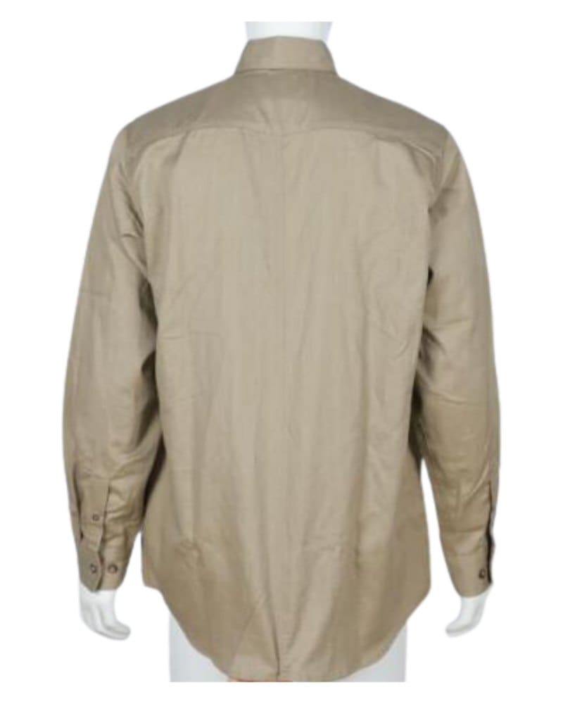 Forge FR MFRLB2PS024 Men's FR Solid Button Work Shirt in Khaki, back