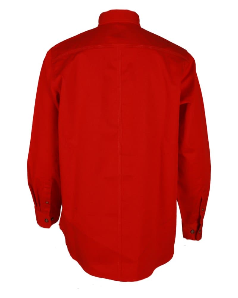 Forge FR MFRLB2PS024 Men's FR Solid Button Work Shirt in Red, back