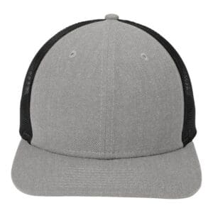 New Era NE207 Snapback Low Profile Trucker Cap - Heather Grey/Black front