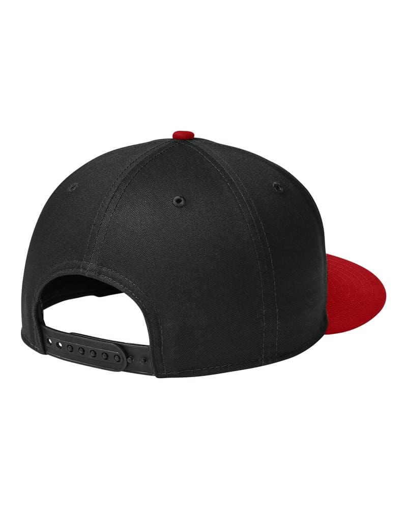 New Era NE400 Flat Bill Snapback Cap - Flag Black/Scarlet back