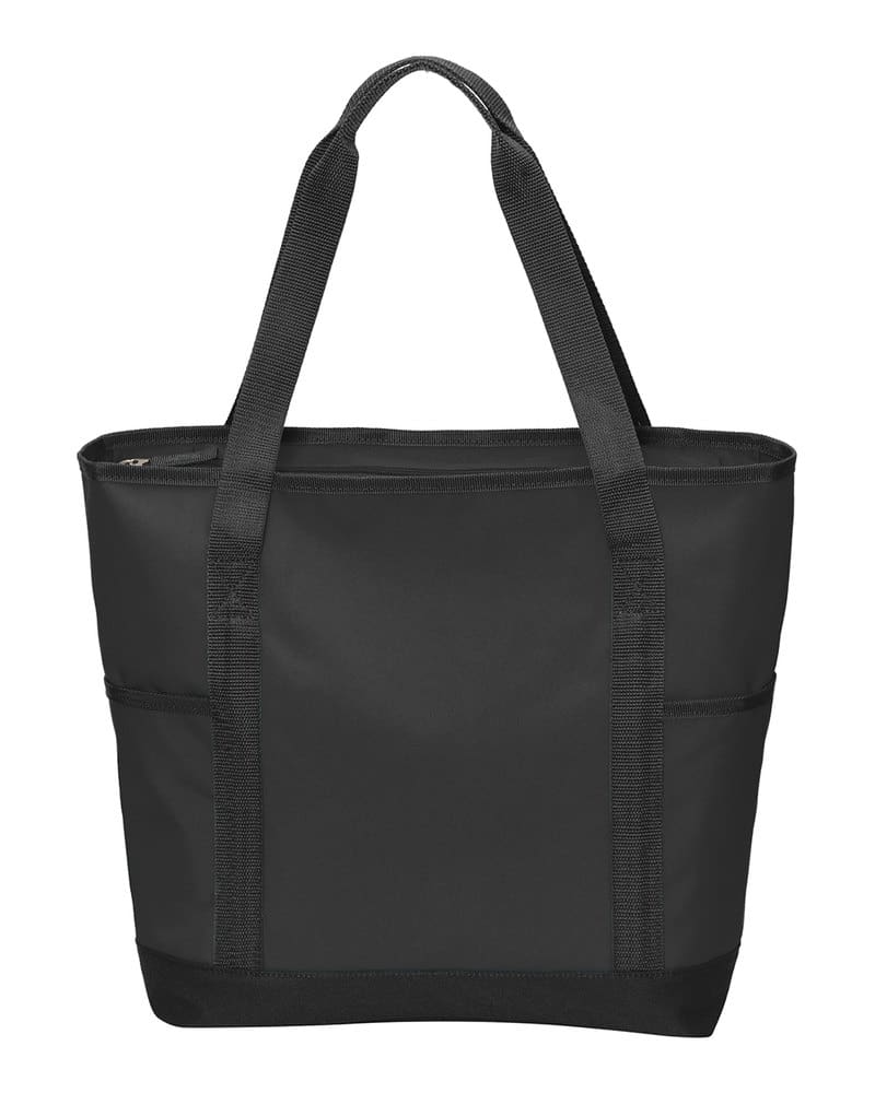 Port Authority BG411 On-The-Go Tote - Black/Black front