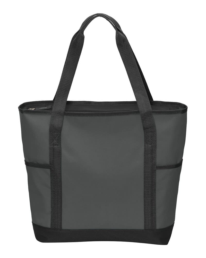 Port Authority BG411 On-The-Go Tote - Dark Charcoal/Black front