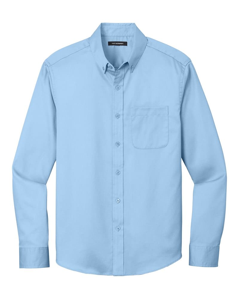 Port Authority W808 Long Sleeve SuperPro React™ Twill Shirt - Cloud Blue front