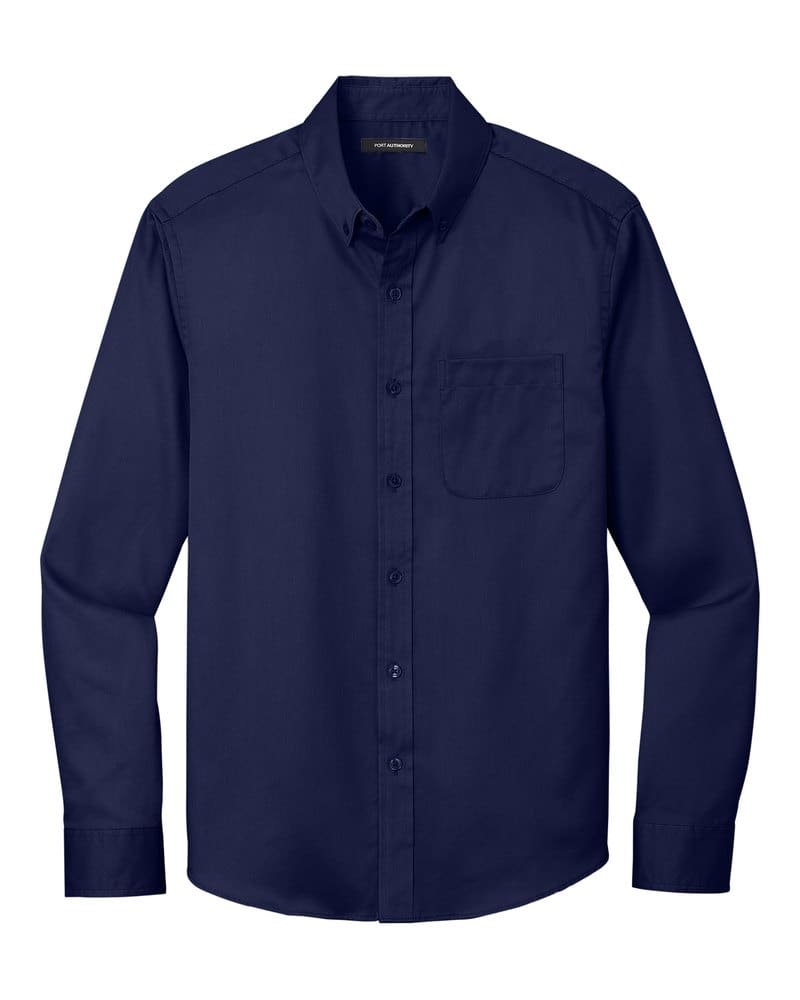 Port Authority W808 Long Sleeve SuperPro React™ Twill Shirt - True Navy front