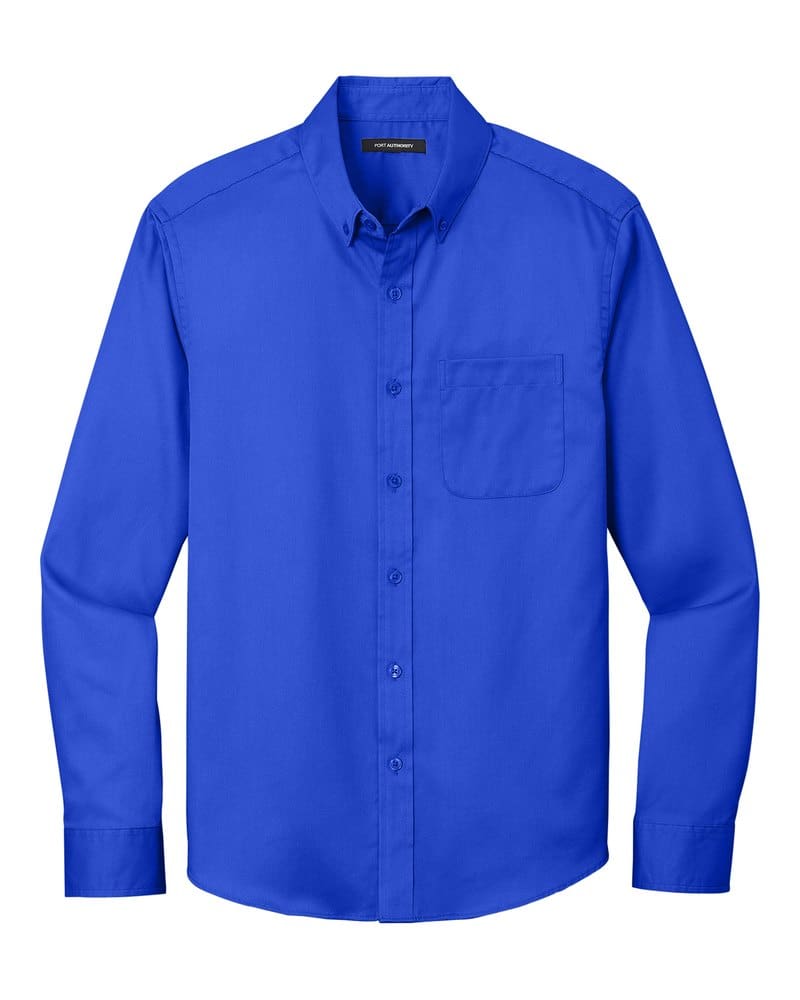 Port Authority W808 Long Sleeve SuperPro React™ Twill Shirt - True Royal front