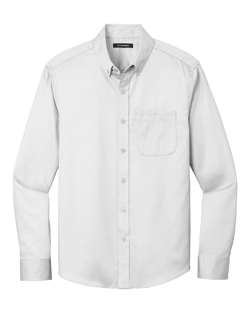 Port Authority W808 Long Sleeve SuperPro React™ Twill Shirt - White front