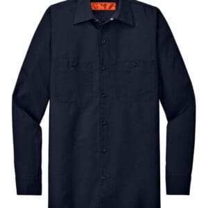 Red Kap SP14 Long Sleeve Industrial Work Shirt - Navy front