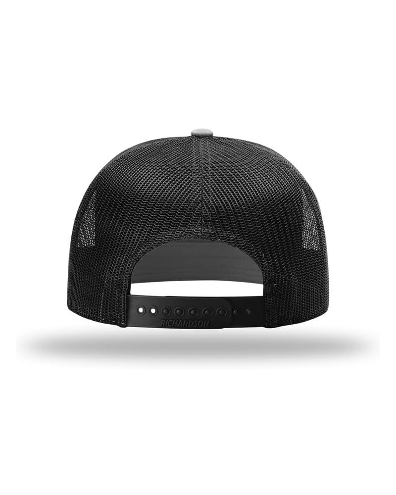Richardson 168 7-Panel Trucker - Heather Grey/Black/Black back