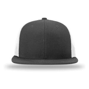 Richardson 511 Acrylic-Wool Blend Flatbill Trucker - Black/White front