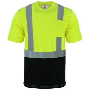 Safety Brite SB-C2SSBB Class 2 Hi-Vis Short Sleeve T-Shirt in Yellow, front