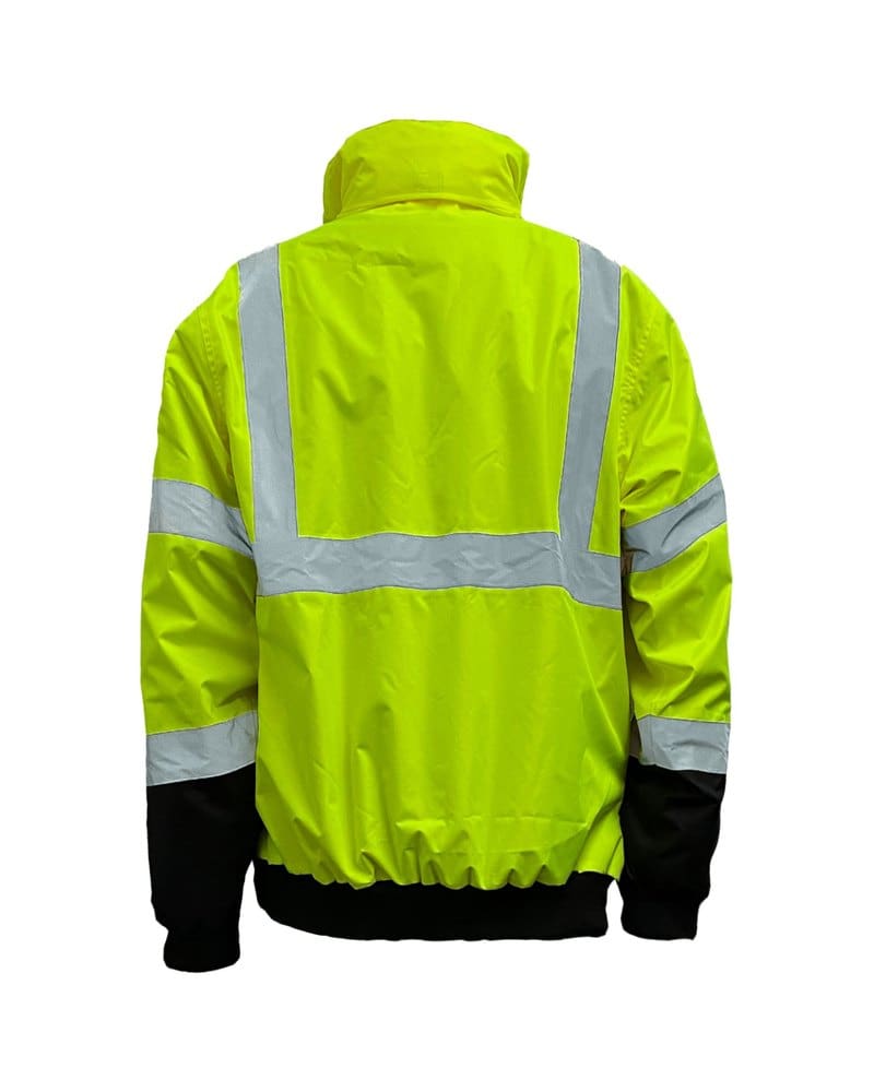 Safety Brite SB-C3J20BB Class 3 Hi-Vis Bomber Jacket in Yellow, back