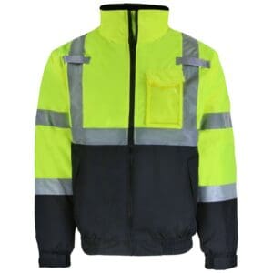 Safety Brite SB-C3J20BB Class 3 Hi-Vis Bomber Jacket in Yellow, front