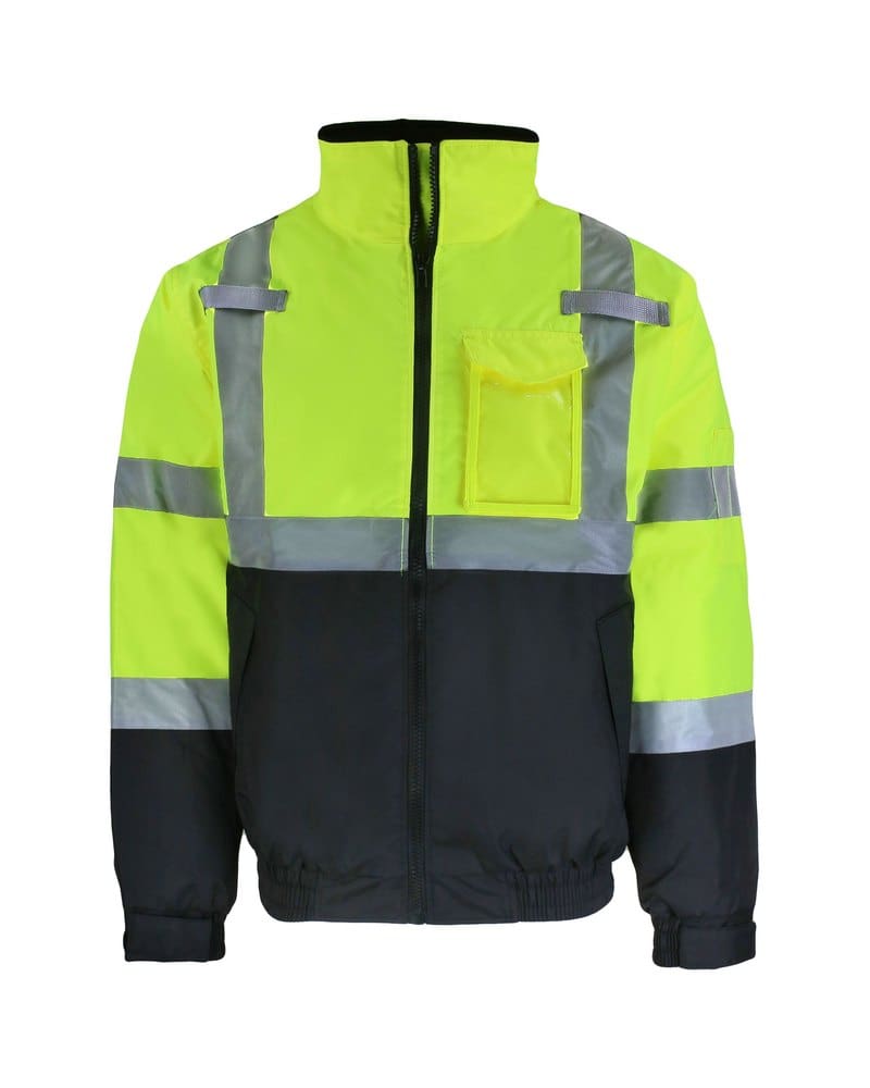 Safety Brite SB-C3J20BB Class 3 Hi-Vis Bomber Jacket in Yellow, front