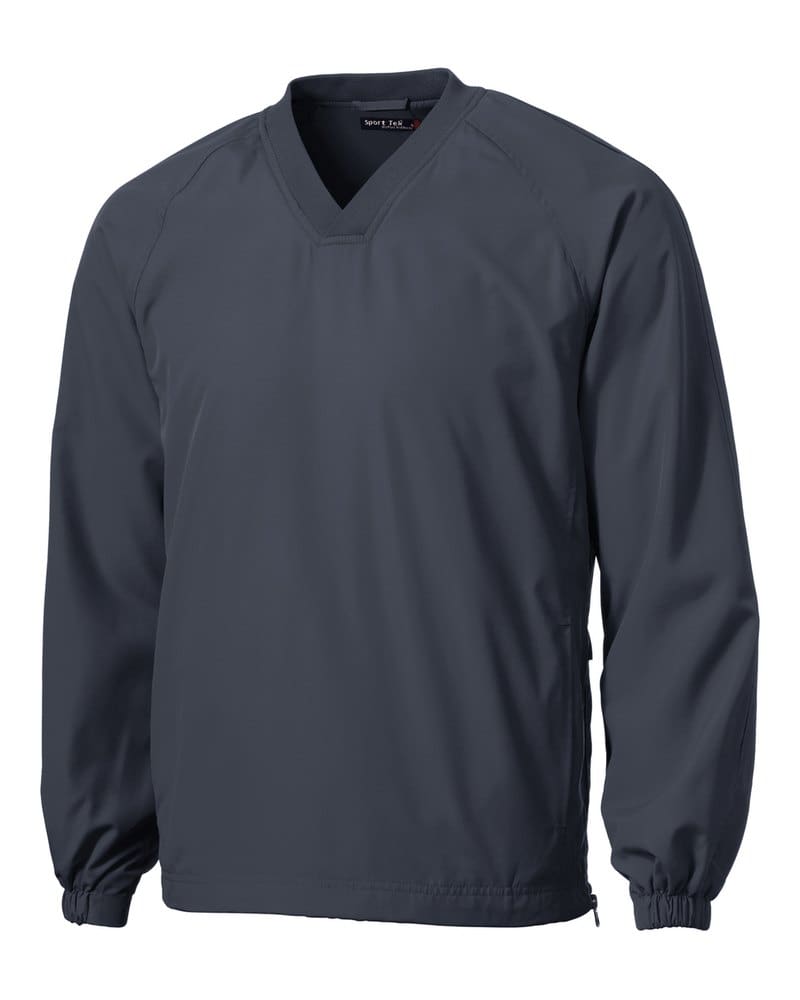 Sport-Tek JST72 V-Neck Raglan Wind Shirt - Graphite front