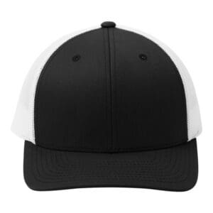 Sport-Tek STC39 YP Classics® Retro Trucker Cap - Black/White front